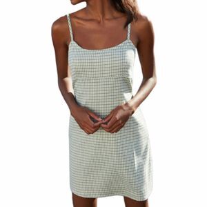 JOHN GALT green‎ plaid Colleen shift dress with tie M